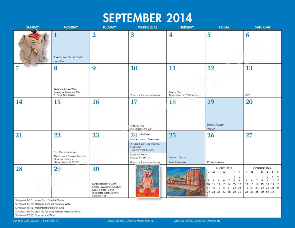 2014 2015 School Calendar Monthly Handbook Frederick County Public 