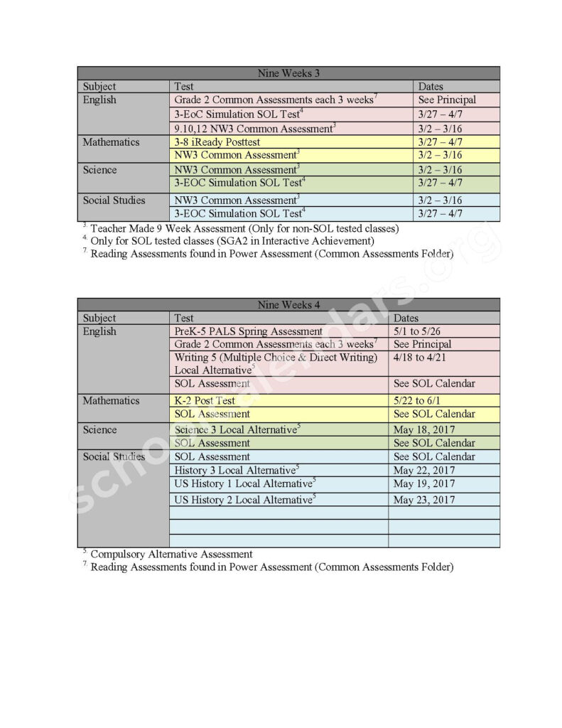 2016 2017 School Calendar Amherst County Public Schools Amherst VA