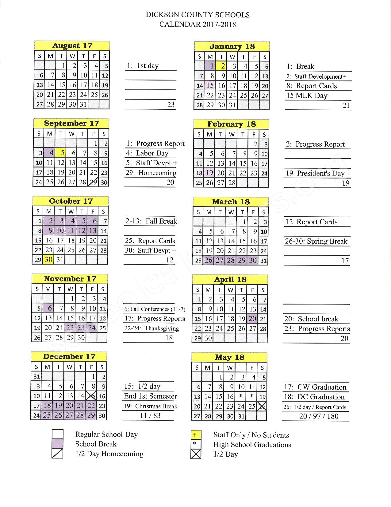 Dickson County Schools Calendar 2024