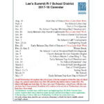 2017 2018 School Calendar Lee s Summit R VII School District Lee