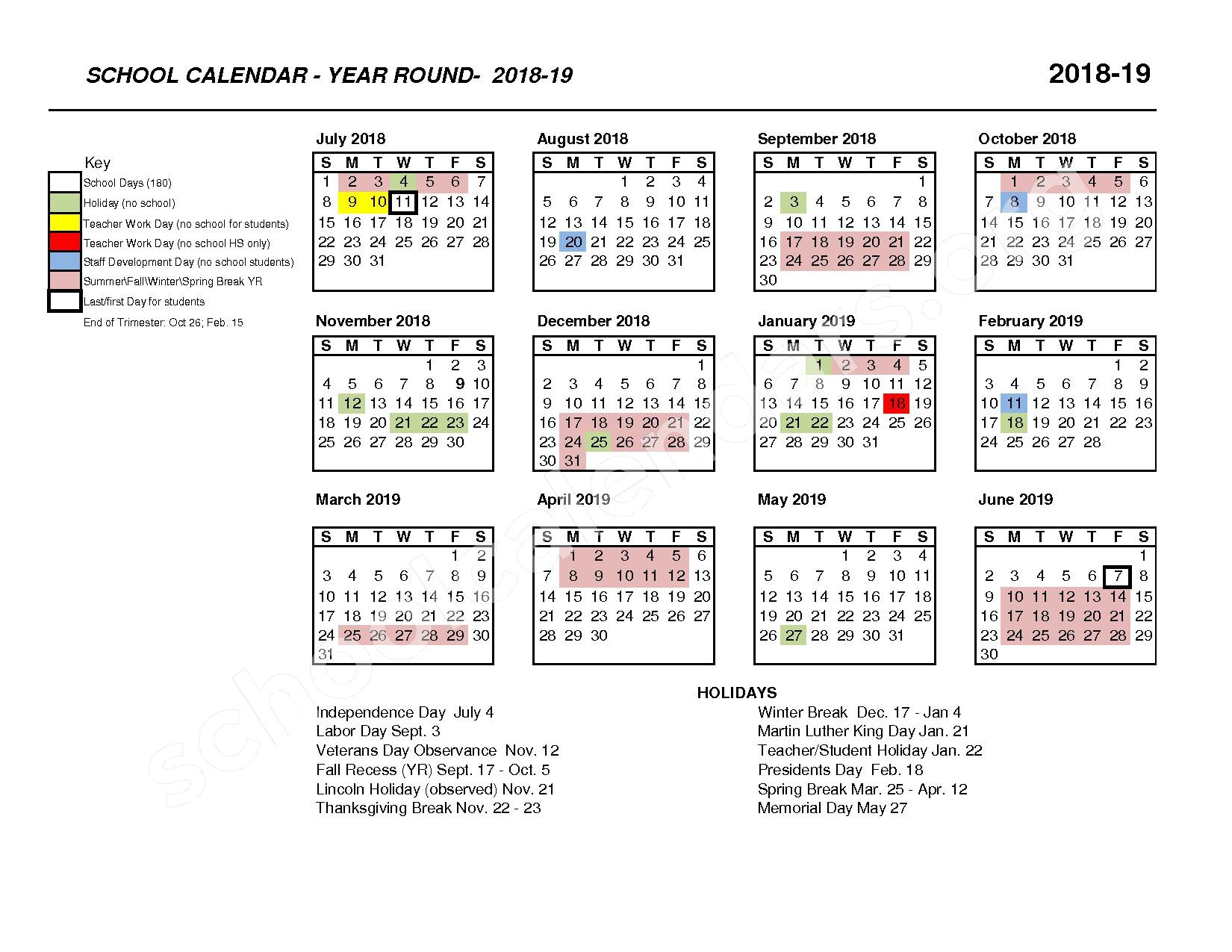 Irvine District School Calendar 2023