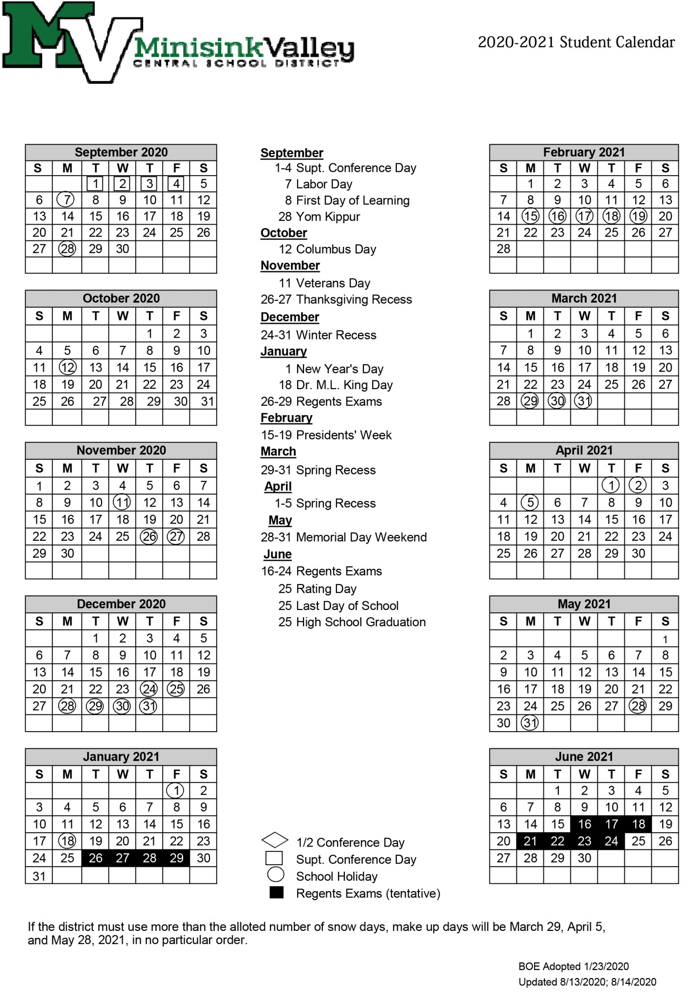 Hamburg Central School District Calendar 2023