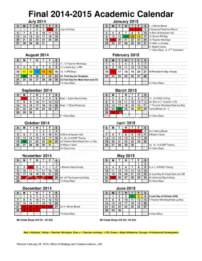 Academic Calendar Wando High School Mt Pleasant SC