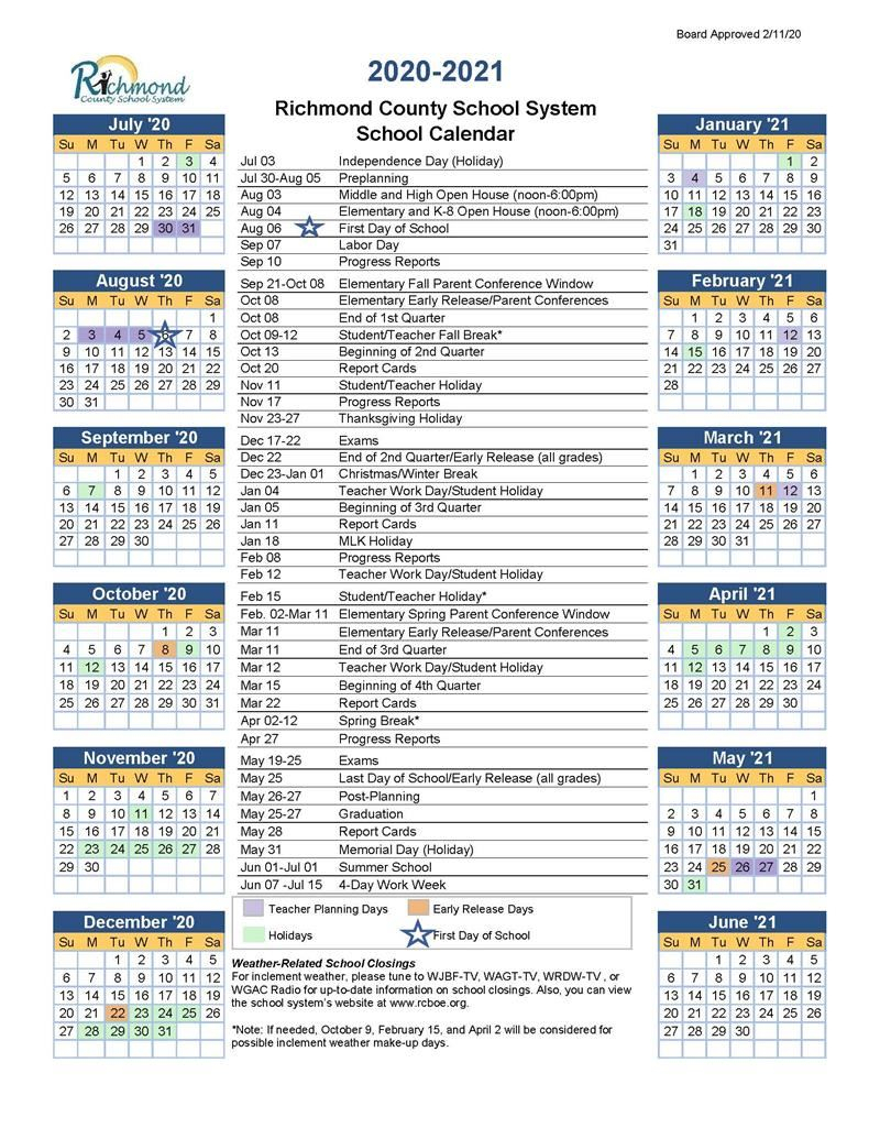 Augusta County School Calendar 2020 2021 Printable Calendars 2021
