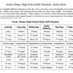 Bell Schedule South Albany High School