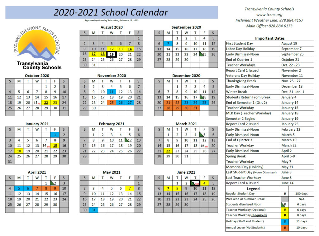Brevard County School Calendar 2020 2021 Printable Calendars 2021