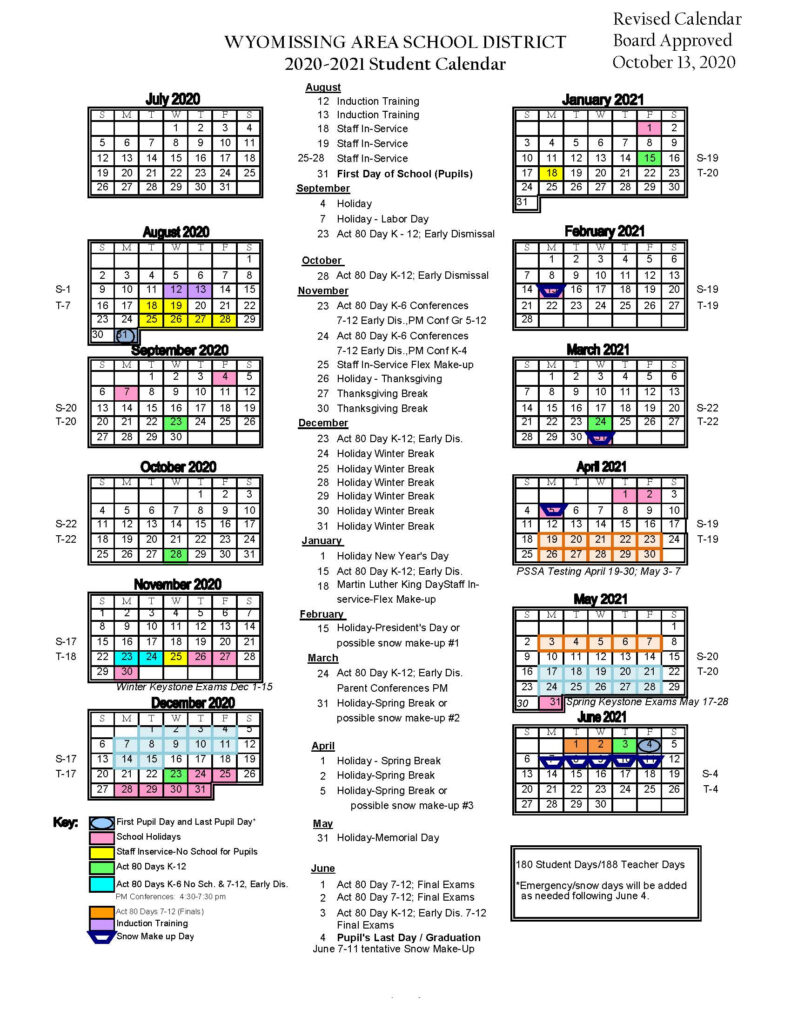Central Bucks School District Calendar 2020 2021 Printable Calendars 2021