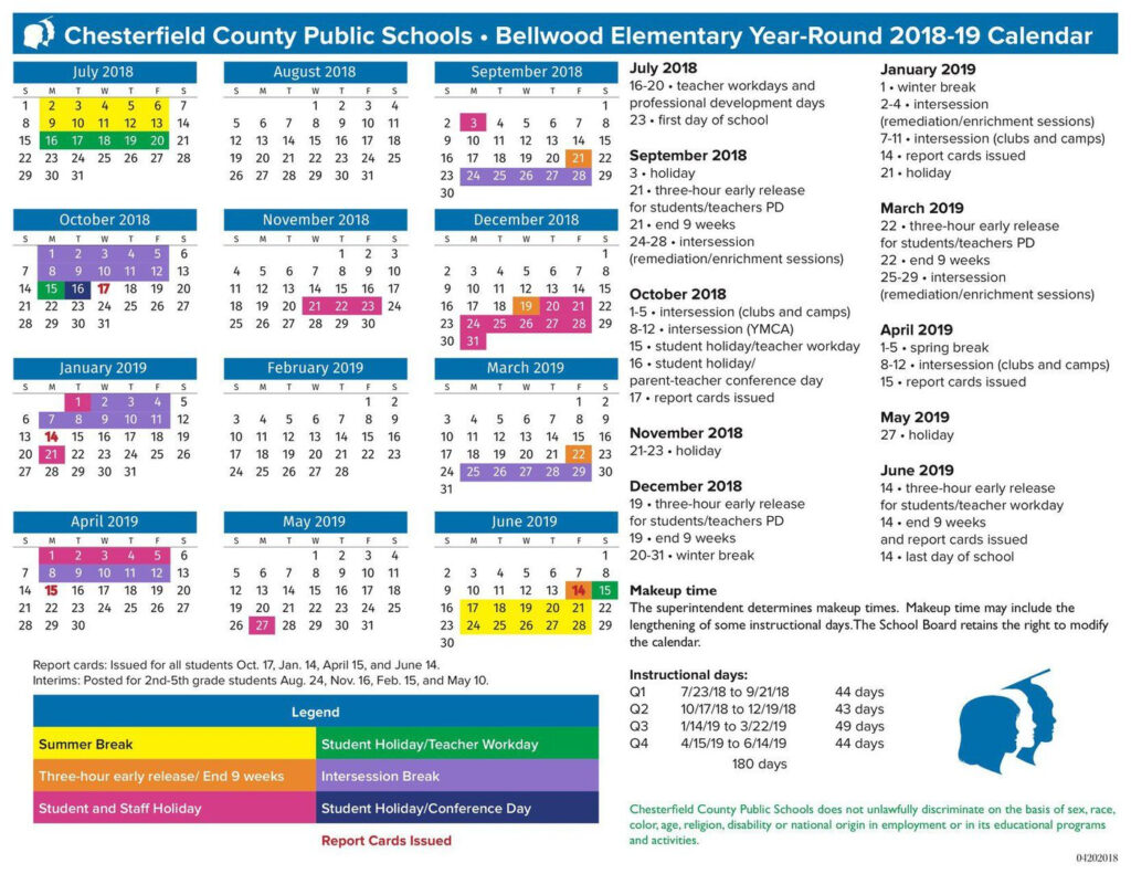 Chesterfield County Public Schools 2020 2021 Calendar Printable 
