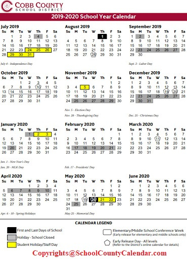 Cobb County School Calendar 2021 22 Important Update County School 