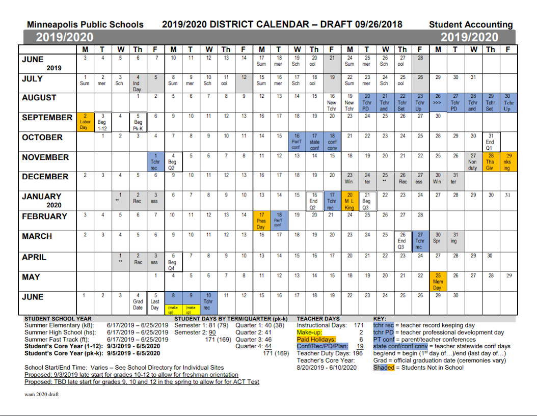 Minneapolis Public Schools Calendar 202222 2023