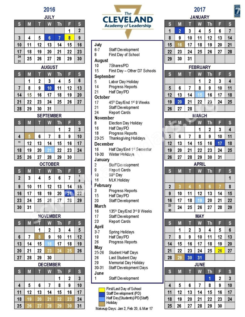 District 7 School Calendar Working Calendar