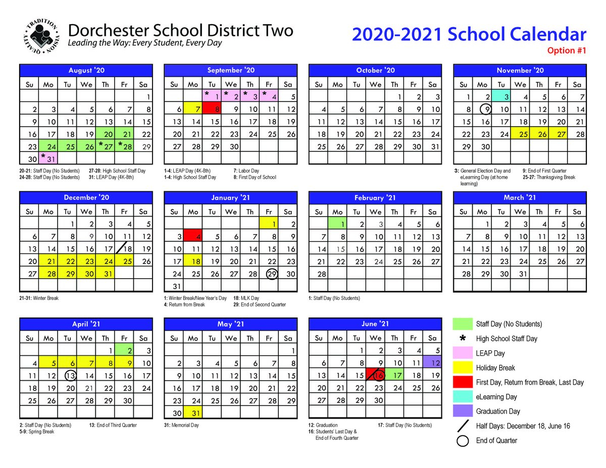 Dorchester District 2 School Calendar 2024
