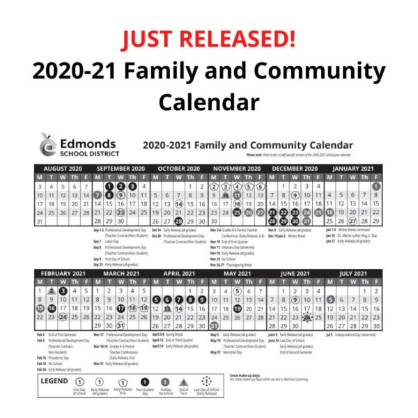 Edmonds School District 2020 21 School Calendar Handbook Available 