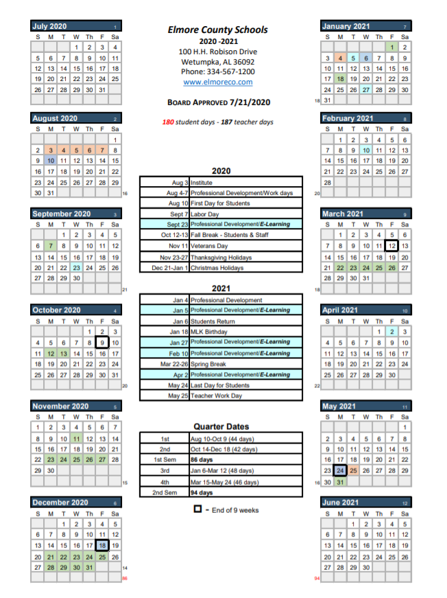 Elmore County School Calendar 24 25 Daisi Madalena