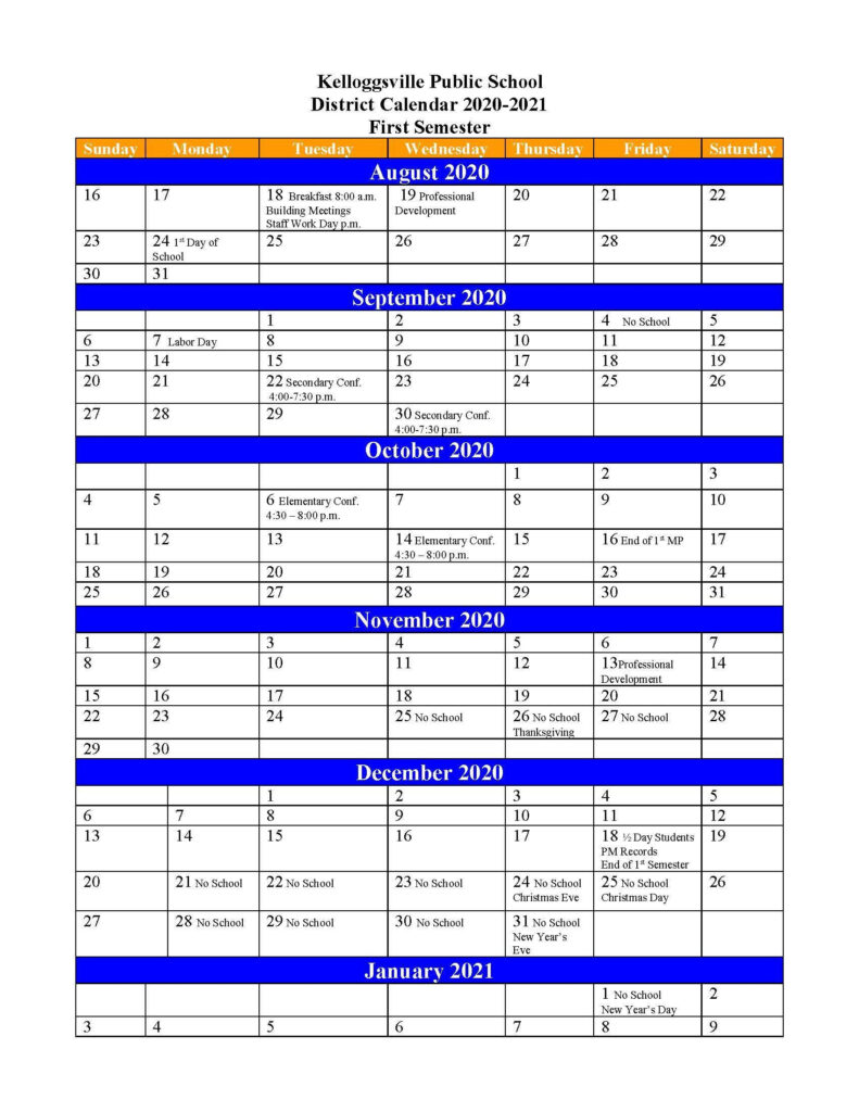 Grand Rapids Public School Calendar Printable Calendar 2021 2022