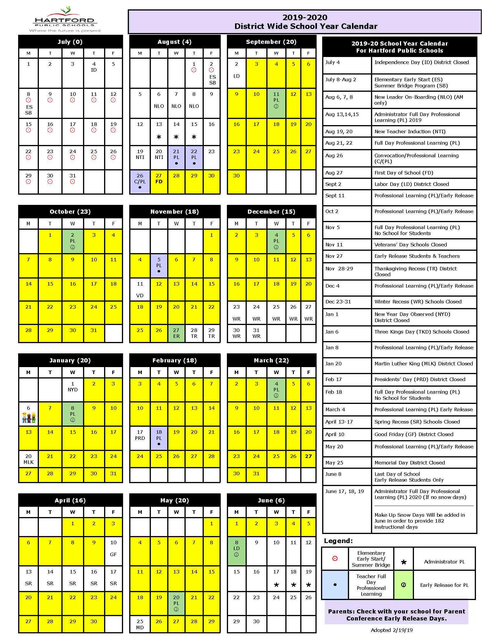 Hartford Public Schools Calendar 2023 - Schoolcalendars.net