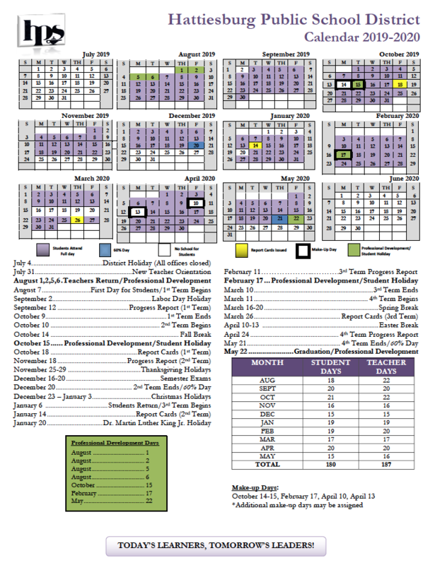 Hattiesburg Public School District Calendar 2022