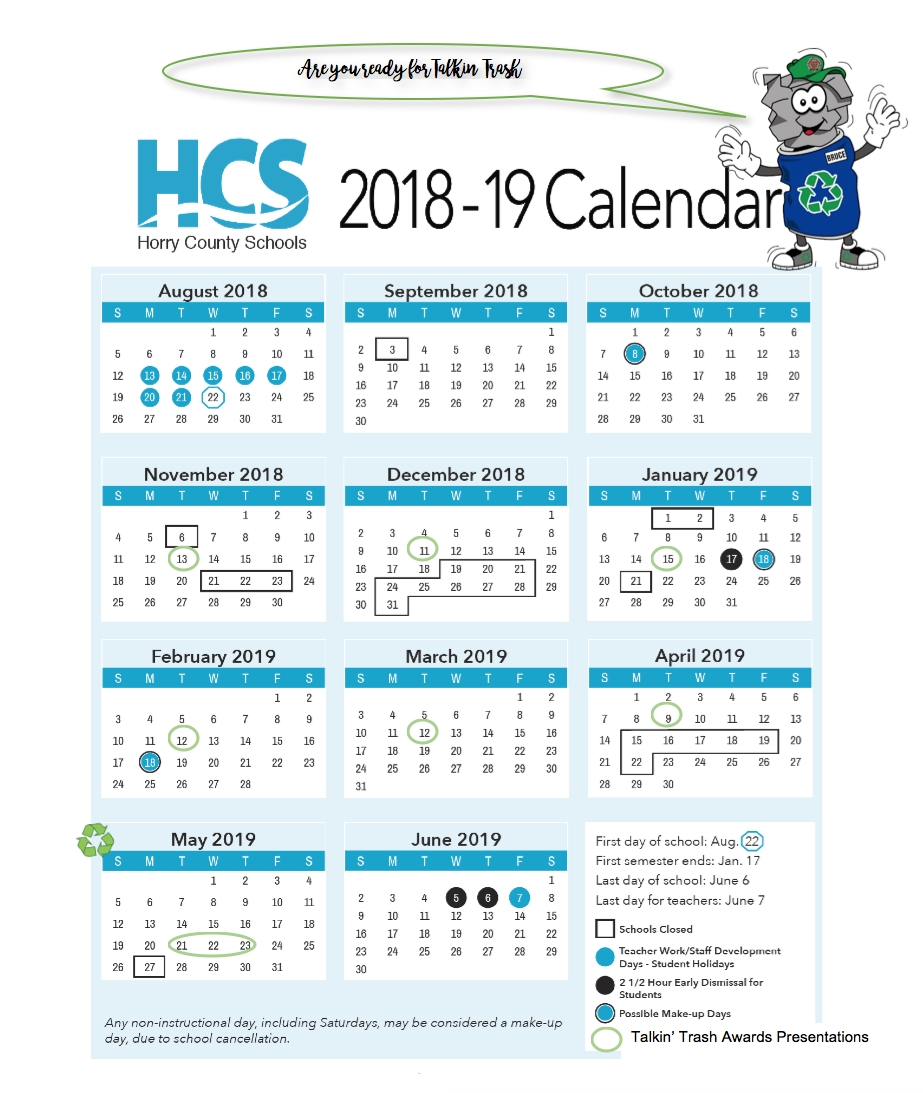 Horry County Schools Calendar 2022 2022 - Schoolcalendars.net