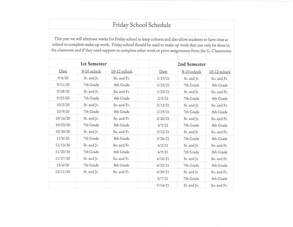 Jr Sr High Friday School Schedule Las Animas School District