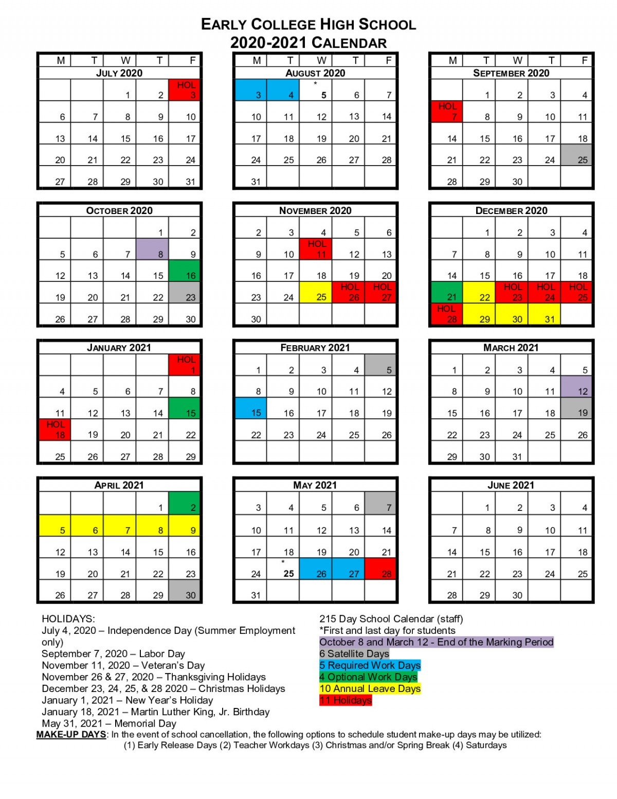 King William County Public Schools Calendar 2020 2021 Printable