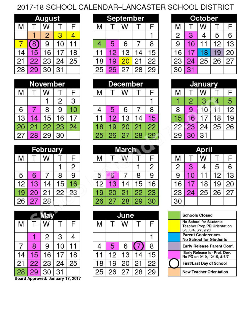 Lancaster School District Calendars Lancaster CA