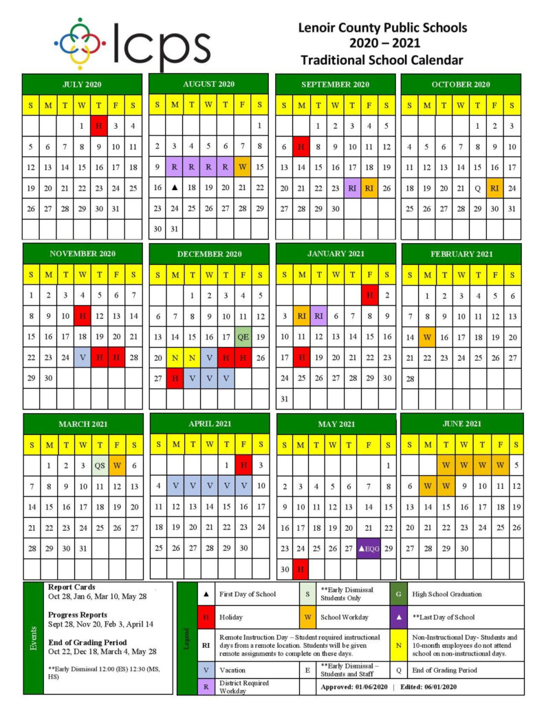 Lenoir County Public Schools Releases The Revised 2020 2021 School 