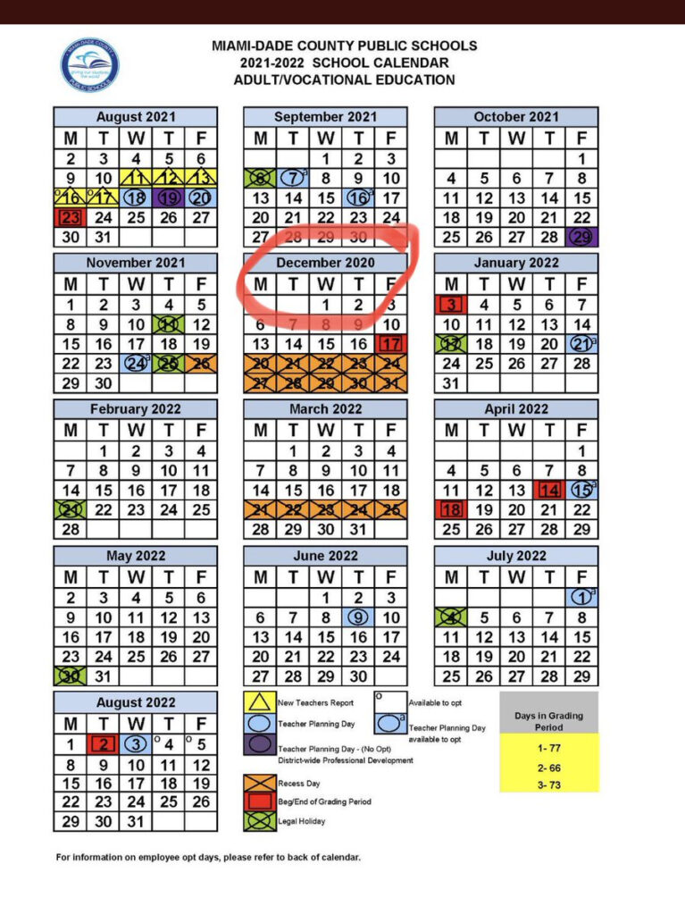 Miami Dade County Public Schools Calendar 202223 2024