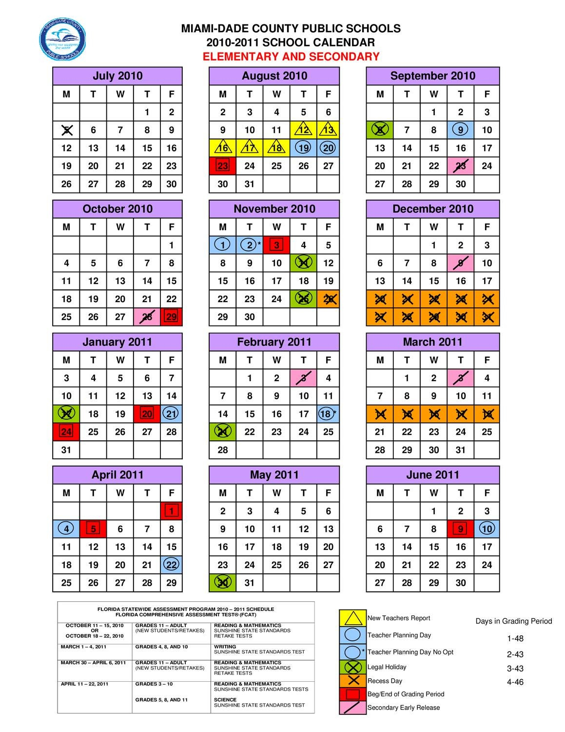 Public School Miami Dade Calendar 2022