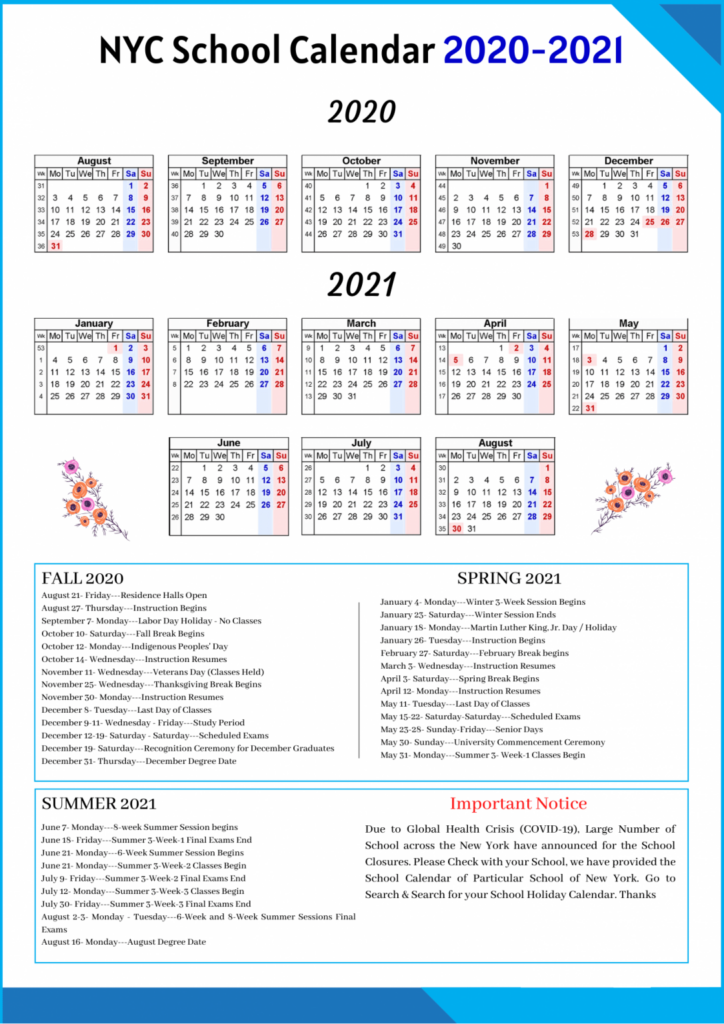 Nyc School Holidays NYC School Calendar