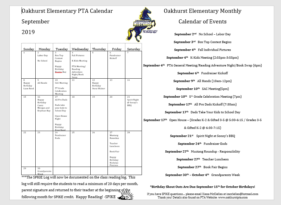 Oakhurst Elementary PTA