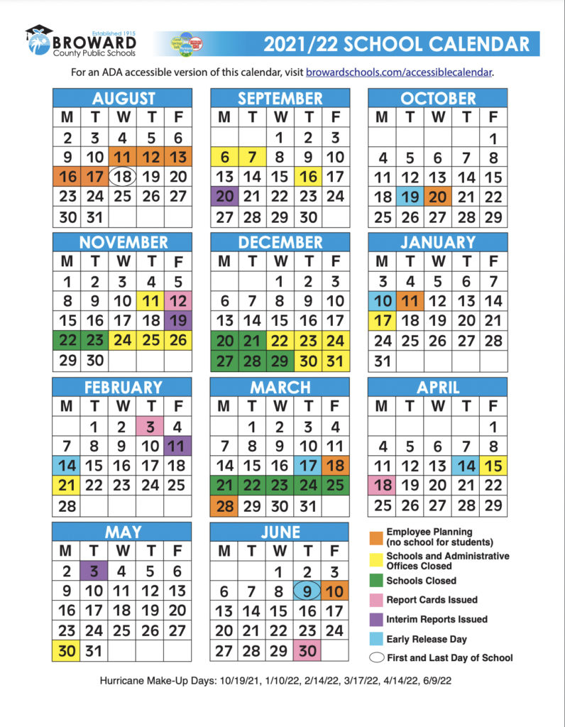 Broward County Schools 2022 Calendar 2022 - Schoolcalendars.net