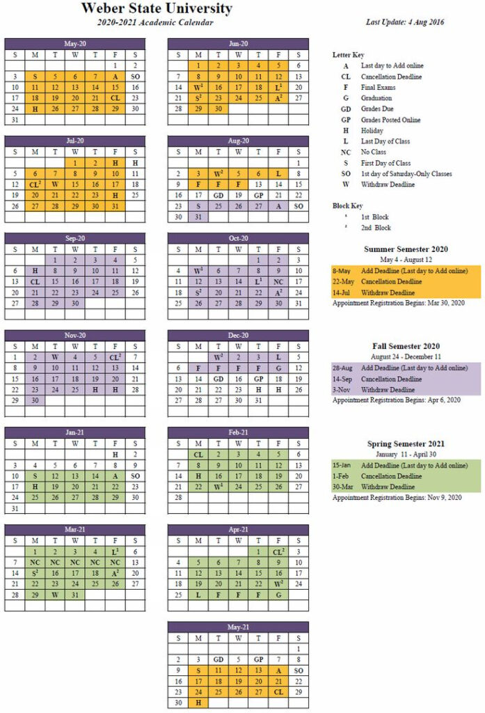 Ogden City School Calendar 2021 University Calendar Academic 