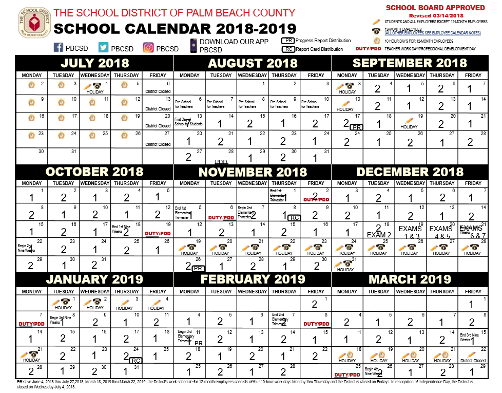 Palm Beach County School Calendar 22-23 2022 - Schoolcalendars.net