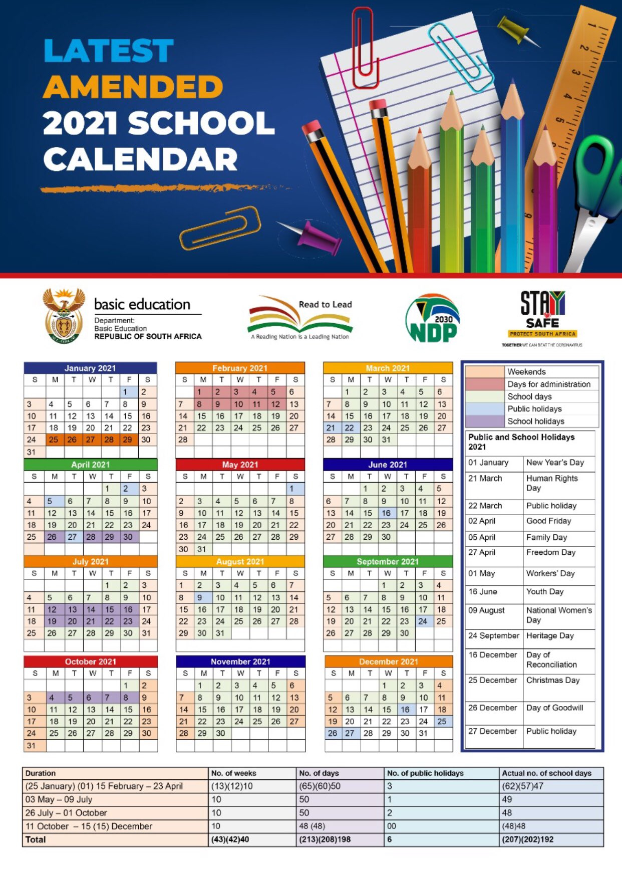 South Africa s Amended School Calendar For 2021 Released News