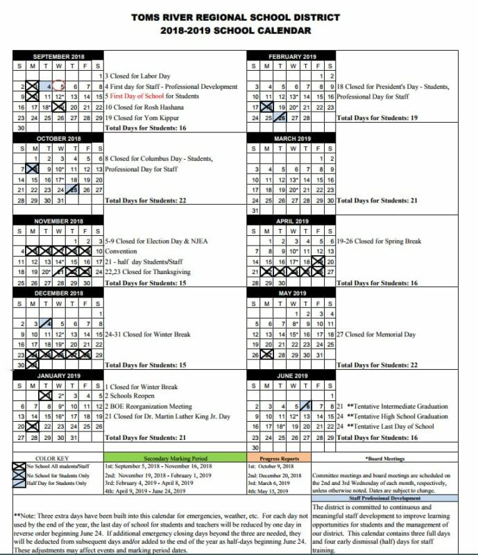 Toms River School Calendar 2024 Pdf - Zita Angelle