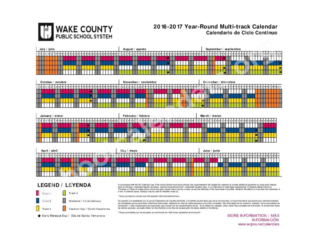 Wake County School District Calenders Printable Calendar 2021 2022