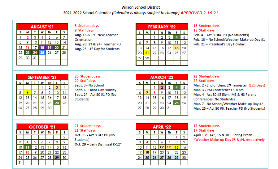 Walnut School District Calendar 2022 - Schoolcalendars.net