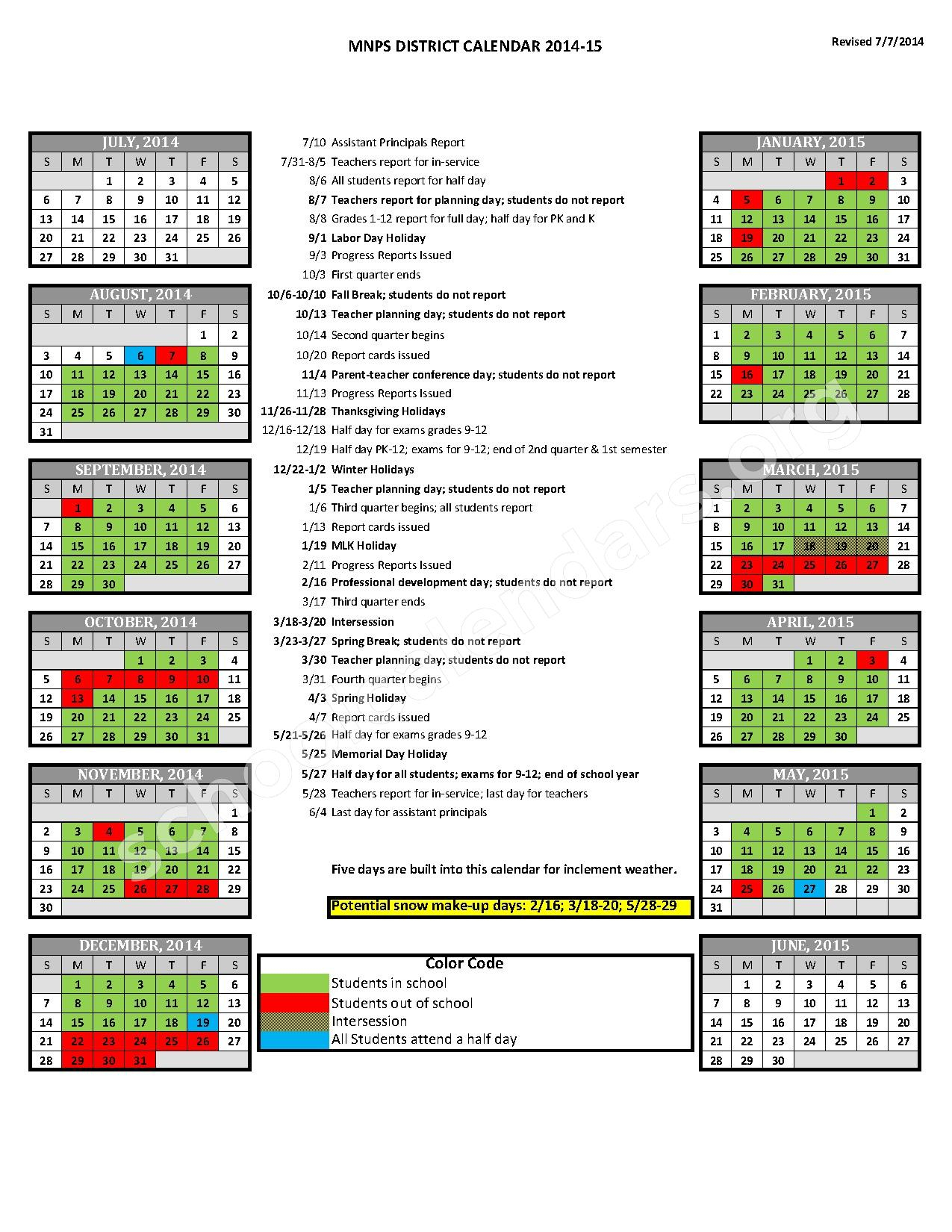 Metro Davidson County Schools Calendar 2023 - Schoolcalendars.net