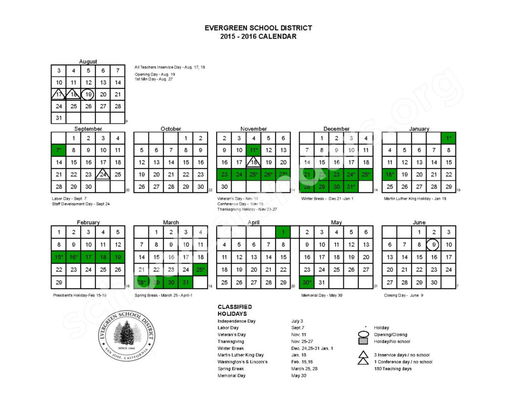 2015 2016 School Calendar Norwood Creek Elementary School San 