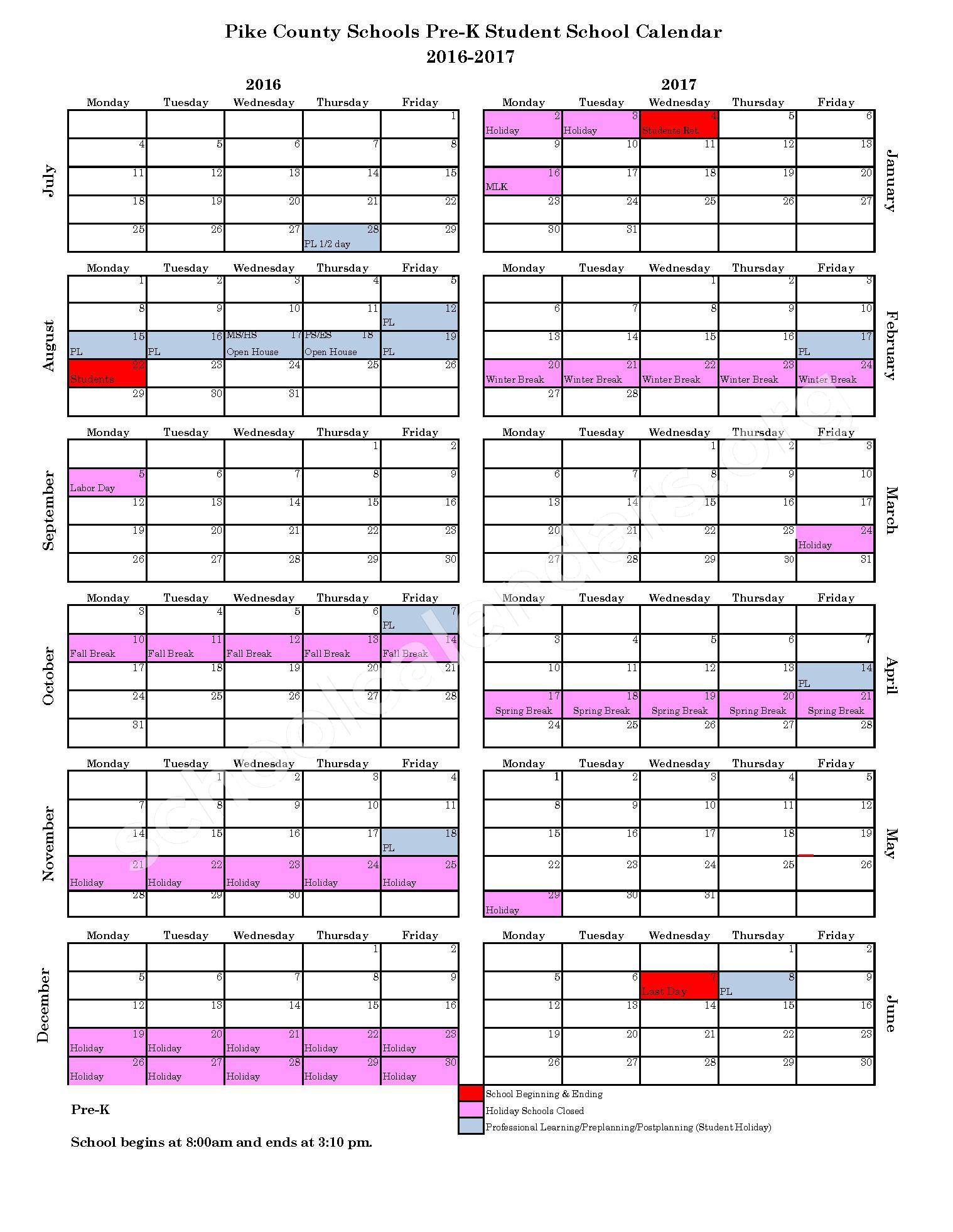 Pike County School Calendar 2023
