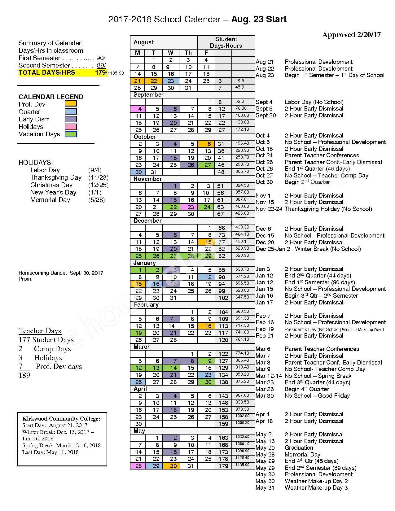 Iowa City Community School District Calendar 2024