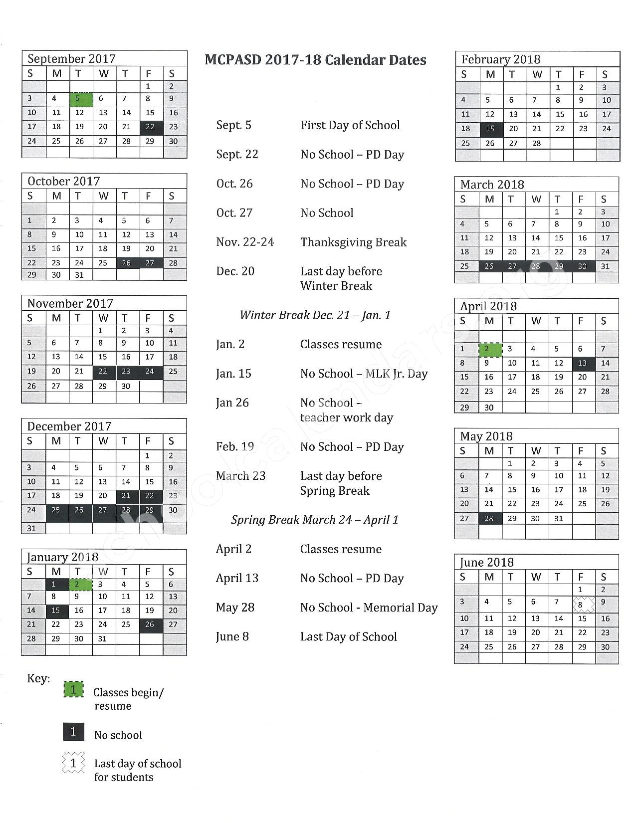 Middletown Area School District Calendar 2023