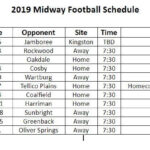 2019 Football Schedule Football Midway High School