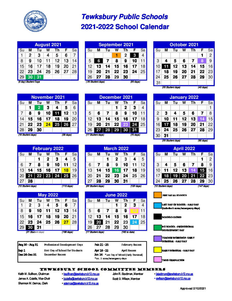 2021 2022 School Calendar John W Wynn Middle School