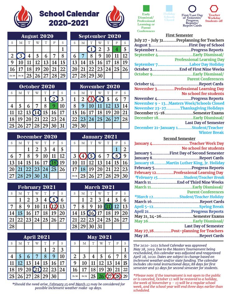 Aiken County School District Calendar 2021 School Calendar Calendar 