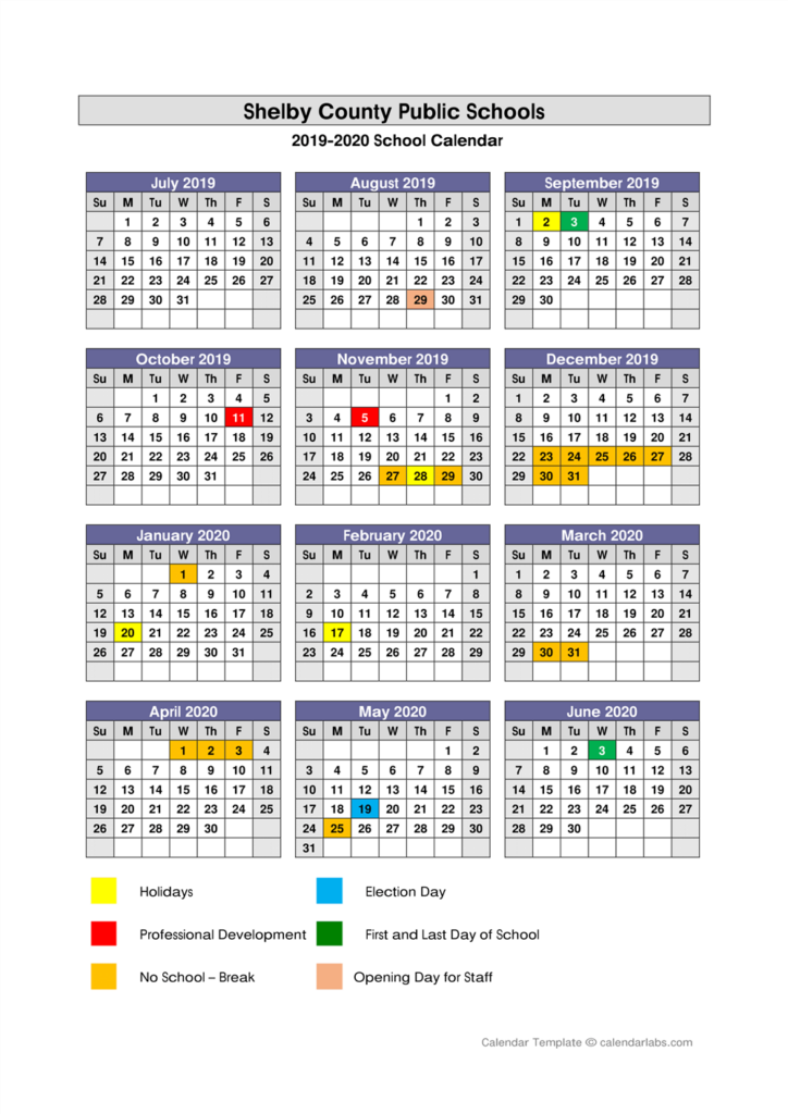 Aiken County Schools Calendar Printable Calendar 2020 2021