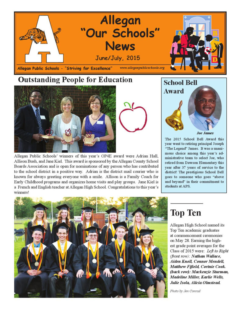 Allegan Our Schools News June July 2015 By Allegan Public Schools Issuu