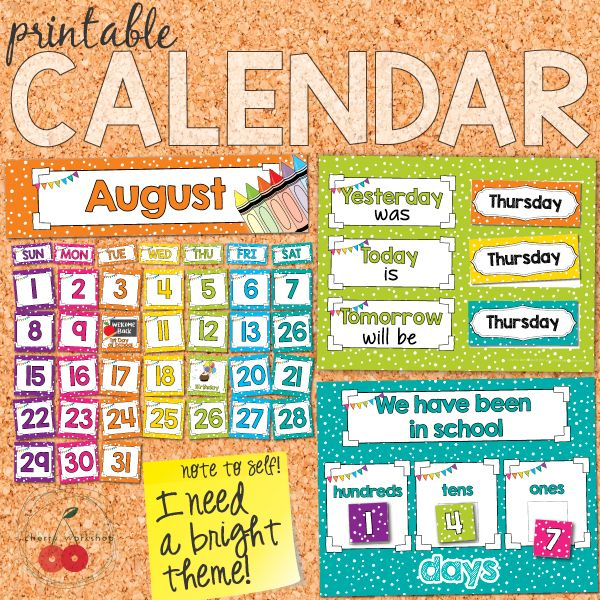 Bright Calendar Set Classroom Calendar Set Classroom Calendar 