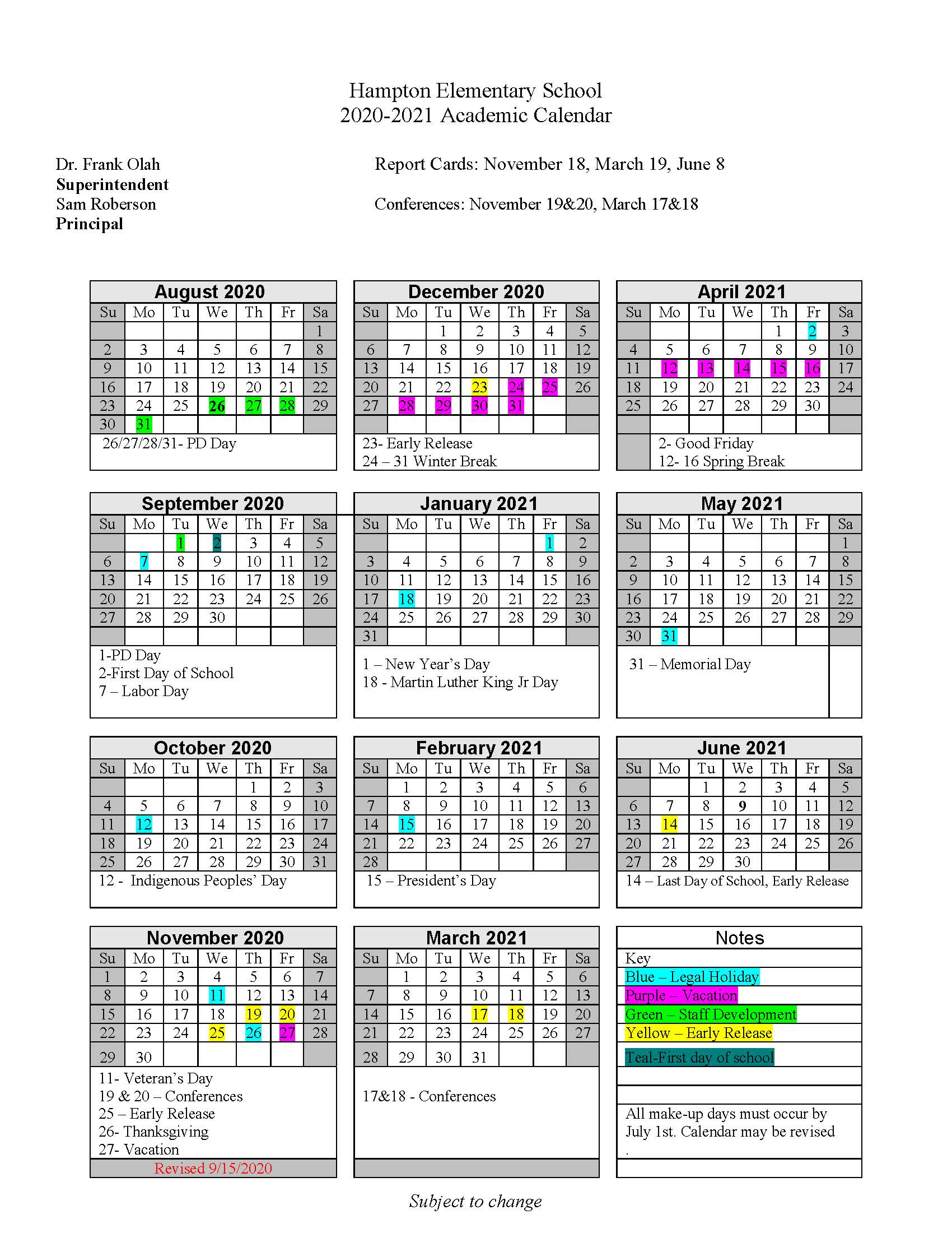 Atchison Elementary School Calendar 2024