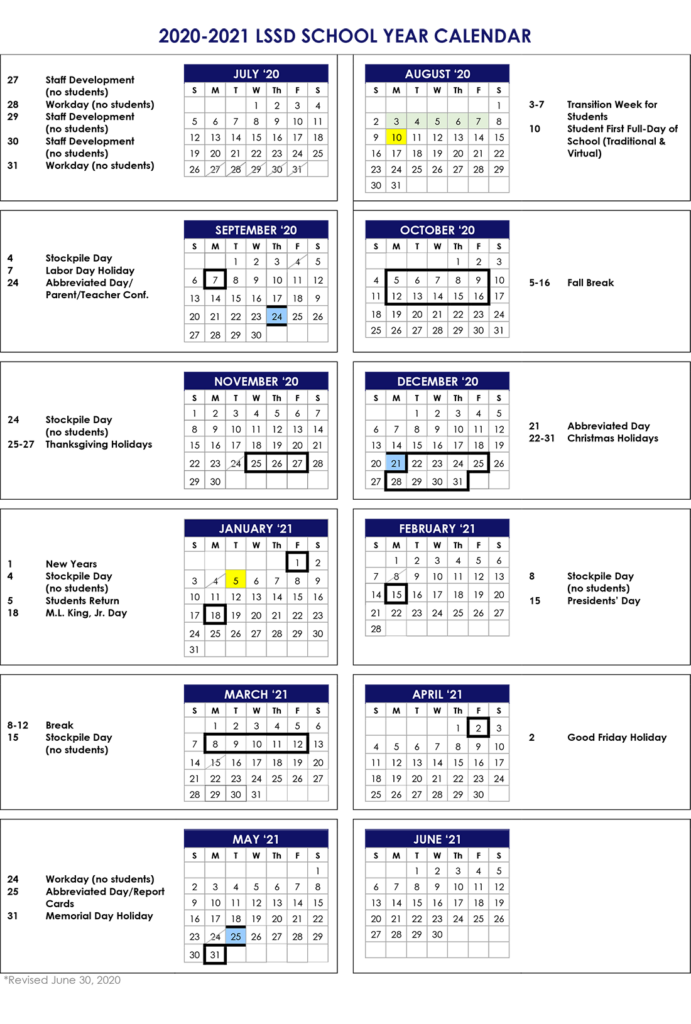 Calendar Lebanon Special School District